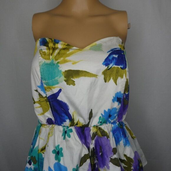 Kimchi Blue Floral Strapless Tiered Mini Dress Md - Picture 6 of 9